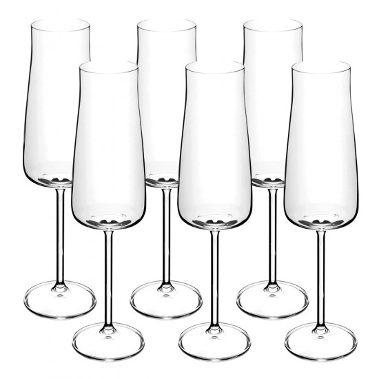 Jogo 6 Taças 210ml Para Champanhe Alex em Cristal Ecológico Bohemia